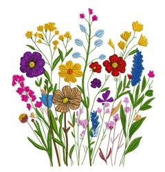 detailed leaf machine embroidery pattern - Wildflower Border for decorative pillow covers
