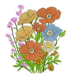 Wildflowers - 4x4 leaf detailed machine embroidery design perfect for Garden Decor