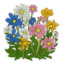 leaf detailed machine digital embroidery - Wildflowers perfect for kitchen tea towels