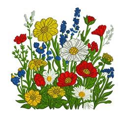 Wildflowerw - 4x4 leaf detailed machine embroidery design for patchwork quilt blocks