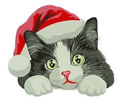 Xmas Cat - 4x4 kitten detailed machine embroidery design perfect for Home Decor