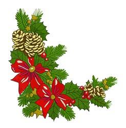 Xmas Corner - 4x4 leaf detailed machine embroidery design for reusable tote bags