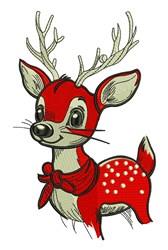 Xmas Deer - 4x4 reindeer detailed machine embroidery design for Christmas Stockings