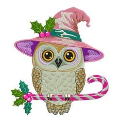 Xmas Owl - 4x4 owl detailed machine embroidery design for Christmas Stockings