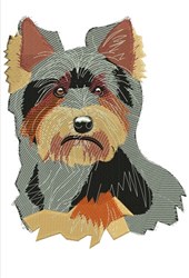 puppy dog detailed machine embroidery - Yorkshire Terrier for decorative pillow covers