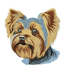 Yorkshire Terrier - 4x4 puppy dog detailed embroidery design for Dog Blankets