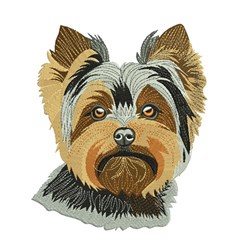 detailed puppy dog machine embroidery pattern - Yorkshire Terrier for Pet Cushions