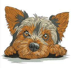 puppy dog detailed machine embroidery - Yorkshire Terrier for reusable tote bags