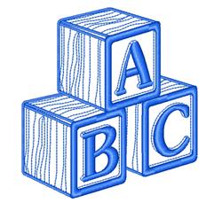 ABC Blocks - 4x4 block beginner-friendly machine embroidery design for Beach Towels