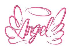 beginner-friendly angel machine embroidery pattern - Angel Script for Wall Art