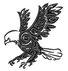 beginner-friendly bird machine embroidery pattern - Bald Eagle for kitchen aprons