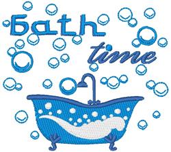 beginner-friendly time machine embroidery pattern - Bath Time for decorative pillow covers