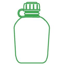 Simple outline bottle in vibrant green with distinct shape and screw cap. Ideal for modern kitchen design.