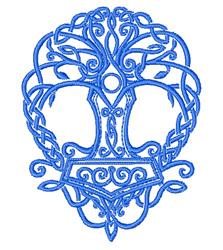 Celtic Tree - 4x4 tree detailed machine embroidery design for decorative pillow covers