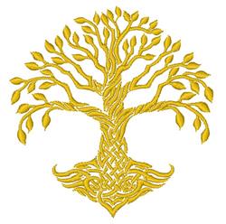 beginner-friendly tree machine embroidery pattern - Celtic Tree for kitchen tea towels