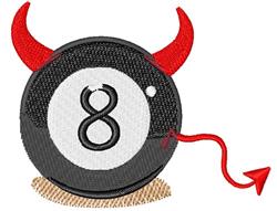 Eight Ball Devil - 4x4 devil beginner-friendly embroidery design for Bar Towels