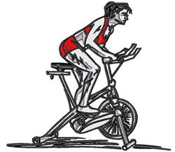 Exercise Cycle - 4x4 cycle detailed embroidery design for decorative pillow covers