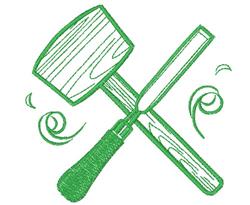 beginner-friendly chisel machine embroidery pattern - Hammer & Chisel for Playroom Accessories