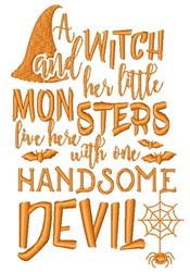 beginner-friendly halloween bird machine embroidery pattern - Handsome Devil for patchwork quilt blocks