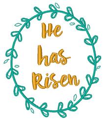 beginner-friendly easter leaf machine embroidery pattern - He Has Risen for kitchen tea towels