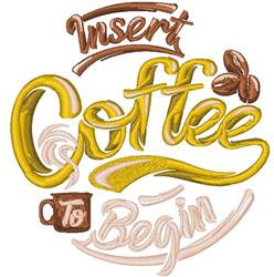 detailed coffee machine embroidery pattern - Insert Coffee perfect for kitchen aprons
