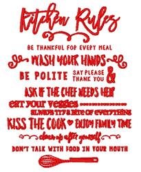 detailed rule machine embroidery pattern - Kitchen Rules perfect for kitchen aprons