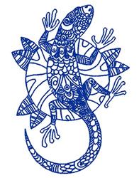 beginner-friendly lizard machine embroidery pattern - Lizard for Kids Room Decor