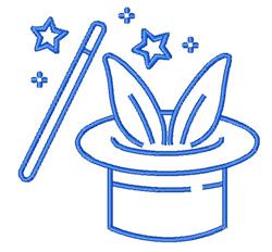 beginner-friendly bunny rabbit machine embroidery pattern - Magic Hat for reusable tote bags