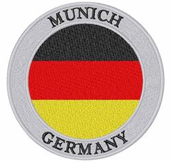 Circular patch with the German flag in bold colors, featuring 'MUNICH' and 'GERMANY' text, surrounded by a light gray border.