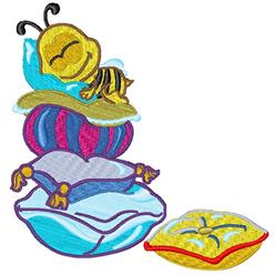 Napping Bumblebee - 4x4 bumblebee detailed embroidery design for Baby Blankets