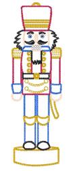 beginner-friendly christmas outline machine embroidery pattern - Nutcracker Outline for festive table runners
