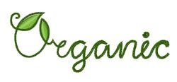 Whimsical design featuring 'Organic' in flowing green cursive, with a playful leaf motif, perfect for nature lovers.