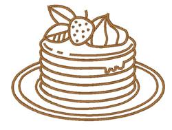beginner-friendly outline machine embroidery pattern - Pancake Stack Outline for reusable tote bags