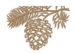 tree beginner-friendly machine embroidery - Pine Cone for patchwork quilt blocks