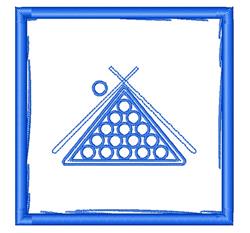 Pool Table - 4x4 table beginner-friendly machine embroidery design for kitchen aprons