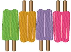Popsicles - 4x4 popsicle detailed machine embroidery design for Picnic Blankets