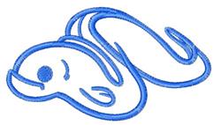Whimsical stylized fish in vibrant blue featuring curvy lines, perfect for playful children's embroidery.