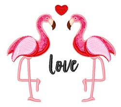 Flamingo Love Embroidery Design | EmbroideryDesigns.com