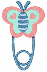 Crossed Baby Safety Pins Embroidery Design