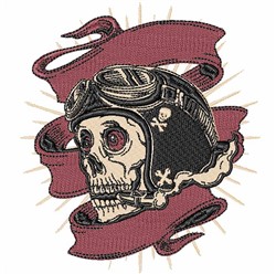 Motorcycle Skeleton Embroidery Design | EmbroideryDesigns.com