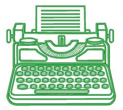 detailed typewriter machine embroidery pattern - Typewriter for decorative pillow covers