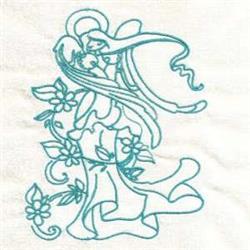 angel redwork machine embroidery - Angel Bluework perfect for kitchen tea towels