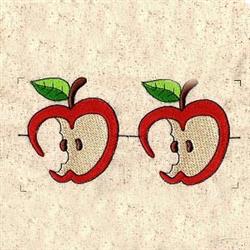 leaf detailed machine embroidery - Apple Border perfect for insulated lunch bags