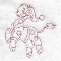 Bedtime Giraffe - 4x4 giraffe redwork machine embroidery design for cute baby onesies