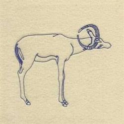 beginner-friendly antelope redwork machine embroidery pattern - Blackwork Antelope for patchwork quilt blocks