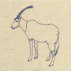 Blackwork Antelope - 5x7 antelope redwork embroidery design for patchwork quilt blocks