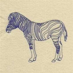 detailed zebra redwork machine embroidery pattern - Blackwork Zebra for patchwork quilt blocks