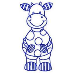 cow redwork machine digital embroidery - Bluework Cow perfect for reusable tote bags