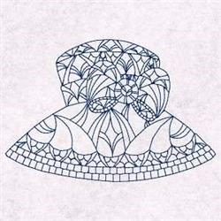 hat redwork machine embroidery - Bluework Hats perfect for patchwork quilt blocks