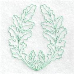 beginner-friendly tree redwork machine embroidery pattern - Bluework Leaves for kitchen tea towels